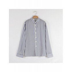 Casual Striped Stand Collar Men's Shirt  Casual Striped Stand Collar Men's Shirt