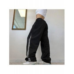Casual Jogger Black Loose Straight Leg Trousers Casual Jogger Black Loose Straight Leg Trousers
