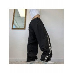 Casual Jogger Black Loose Straight Leg Trousers Casual Jogger Black Loose Straight Leg Trousers