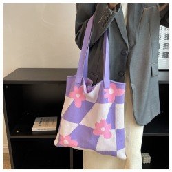  Casual Cute Flower Large Capacity Knitted Bag