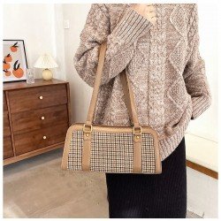  Fashion Houndstooth Shoulder Bag For Women