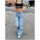  Fashion Pure Color Casual High Waist Women Jeans