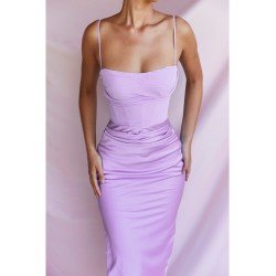 Pure Color Satin Backless Women's Sleeveless Dress  Pure Color Satin Backless Women's Sleeveless Dress