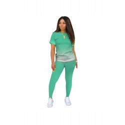 Gradient Color Casual Matching T Shirt And Pant Sets  Gradient Color Casual Matching T Shirt And Pant Sets