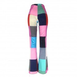 Plaid Color Blocking High Waist Flare Pants Plaid Color Blocking High Waist Flare Pants