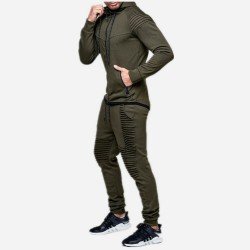 Pure Color Hooded Casual Men's Long Suits  Pure Color Hooded Casual Men's Long Suits
