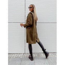  Pure Color Long Sleeve Mid-length Women's Coats