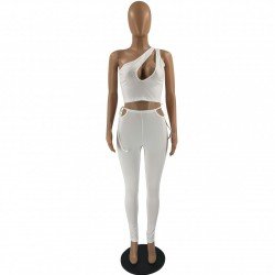Tie Wrap One Shoulder Matching 2 Piece Trouser Sets