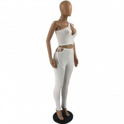 Tie Wrap One Shoulder Matching 2 Piece Trouser Sets
