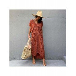 Casual Loose Printed Short Sleeve Maxi Dress Casual Loose Printed Short Sleeve Maxi Dress