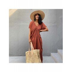 Casual Loose Printed Short Sleeve Maxi Dress Casual Loose Printed Short Sleeve Maxi Dress