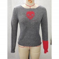  Casual Contrast Color Skull Women's Sweater