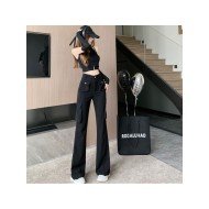  2024 Casual High Waist Women's Black Pants