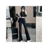  2024 Casual High Waist Women's Black Pants