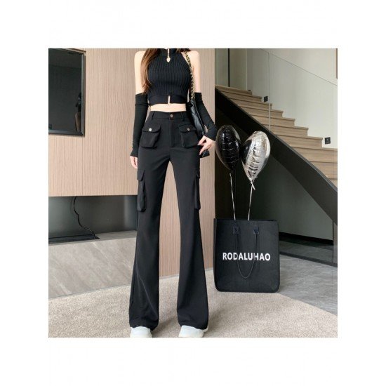  2024 Casual High Waist Women's Black Pants