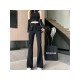  2024 Casual High Waist Women's Black Pants