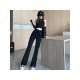  2024 Casual High Waist Women's Black Pants