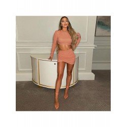 Pure Color Crop Top And Short Skirt Suits  Pure Color Crop Top And Short Skirt Suits