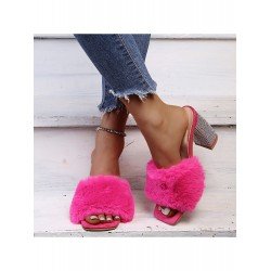 Women's Summer Plush Rhinestone High Heels  Women's Summer Plush Rhinestone High Heels