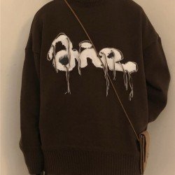  American Retro Crew Neck Men's Loose Knitwear