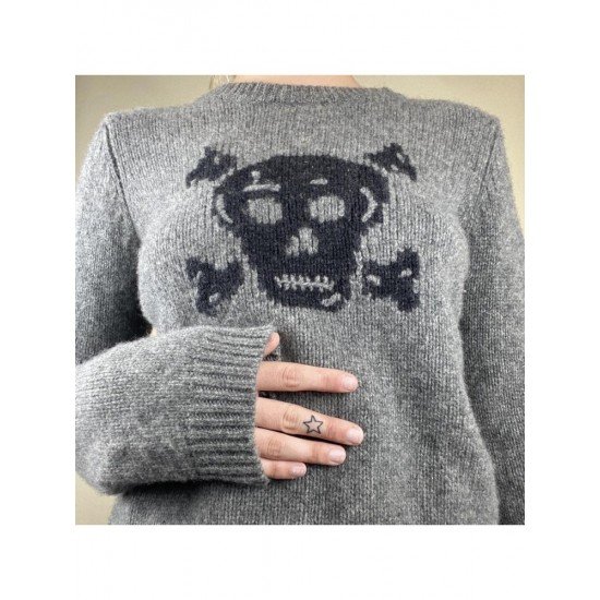  2024 Autumn Round Neck Skull Women's Sweater