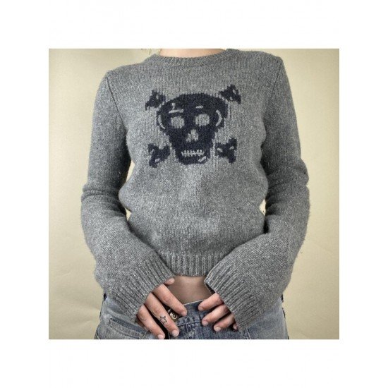  2024 Autumn Round Neck Skull Women's Sweater