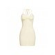 Sexy Solid Halter Bodycon Mini Dresses