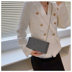 Ladies Black Rhinestone Chain Shoulder Bags