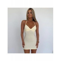 Sexy Solid Halter Bodycon Mini Dresses Sexy Solid Halter Bodycon Mini Dresses