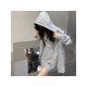  Loose Hooded Pure Color Skirt Three-Piece Set