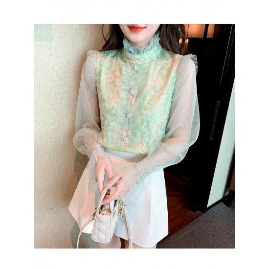  2024 Embroidery Long Sleeve Shirt For Women