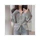  2024 Fall Pure Color Hooded Women's Wool Coats