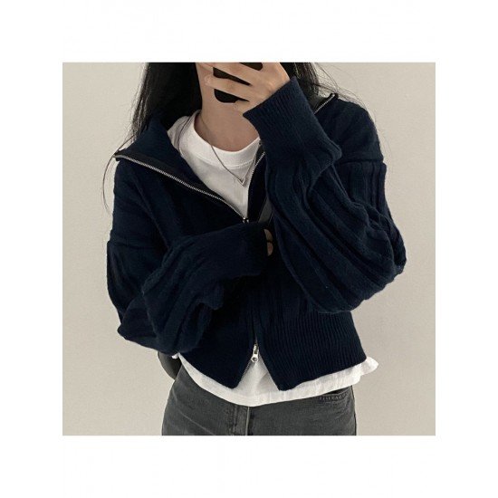  2024 Fall Pure Color Hooded Women's Wool Coats