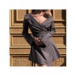 Fall Stylish Ladies Black V Neck Short Dresses Fall Stylish Ladies Black V Neck Short Dresses