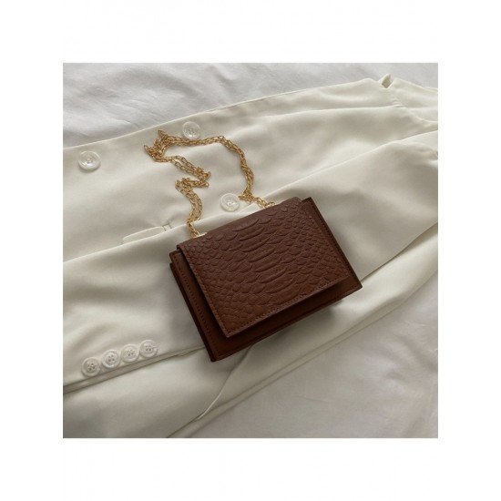 Dating PU Pure Color Chain Shoulder Bag