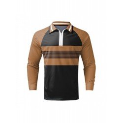 Color Blocking Long Sleeve Polo Shirts For Men Color Blocking Long Sleeve Polo Shirts For Men
