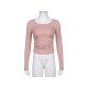 Ruched Solid Long Sleeve T Shirts