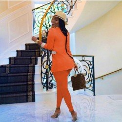 Fashion Contrast Color Lapel Women's Two-Piece Suit