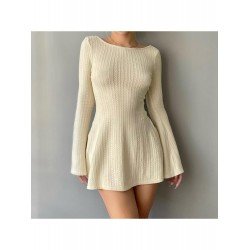 Sexy Knitting Backless Women's Long Sleeve Dress  Sexy Knitting Backless Women's Long Sleeve Dress