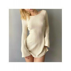 Sexy Knitting Backless Women's Long Sleeve Dress  Sexy Knitting Backless Women's Long Sleeve Dress