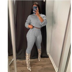 Women Solid Sweater Matching 2 Piece Trouser Sets