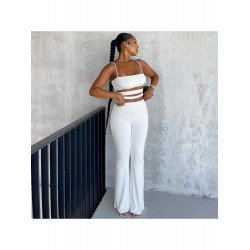 Street Matching Cropped Camisole Top And Trouser Sets Street Matching Cropped Camisole Top And Trouser Sets