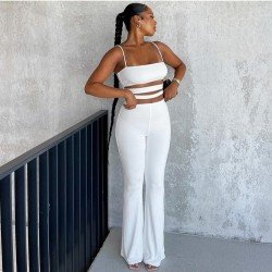 Street Matching Cropped Camisole Top And Trouser Sets