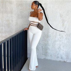 Street Matching Cropped Camisole Top And Trouser Sets