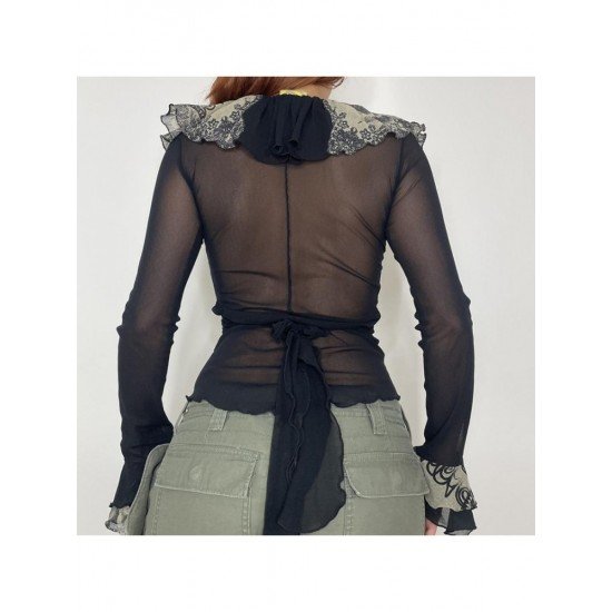  2024 Design Sense Printing Gauze Women's Top