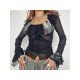  2024 Design Sense Printing Gauze Women's Top