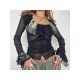  2024 Design Sense Printing Gauze Women's Top