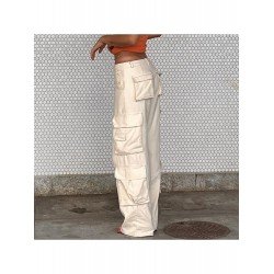 Fashionable Loose Straight Leg Cargo Jean Fashionable Loose Straight Leg Cargo Jean