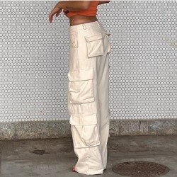 Fashionable Loose Straight Leg Cargo Jean