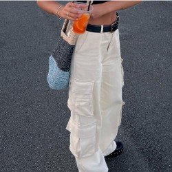 Fashionable Loose Straight Leg Cargo Jean